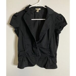 Vixen Y2K Short Blazer Black Top Size Small
